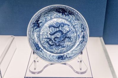 museo shanghai ceramica bianca e blu
