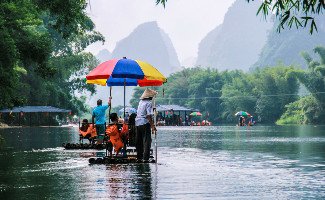 Bamboo raft Yulong River